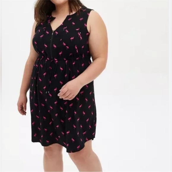 Torrid Pink Flamingo Dress size 1 - Picture 1 of 5